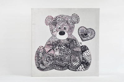 Tallulah the Teddy Velour Canvas Wall Art