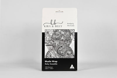 Kimberly the Koala Muslin Swaddle - Black and White