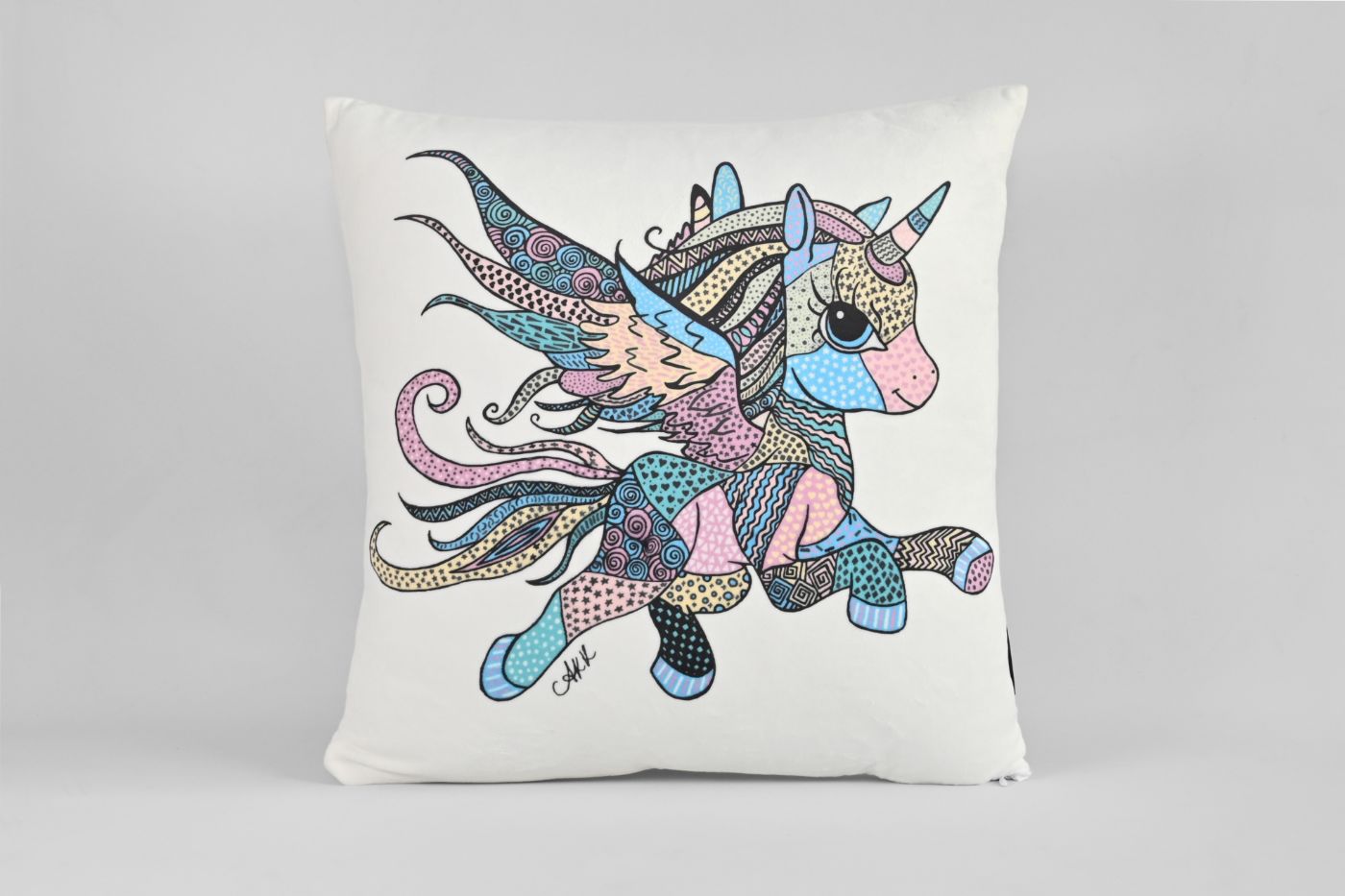 Lila the Unicorn Velvet Cushion