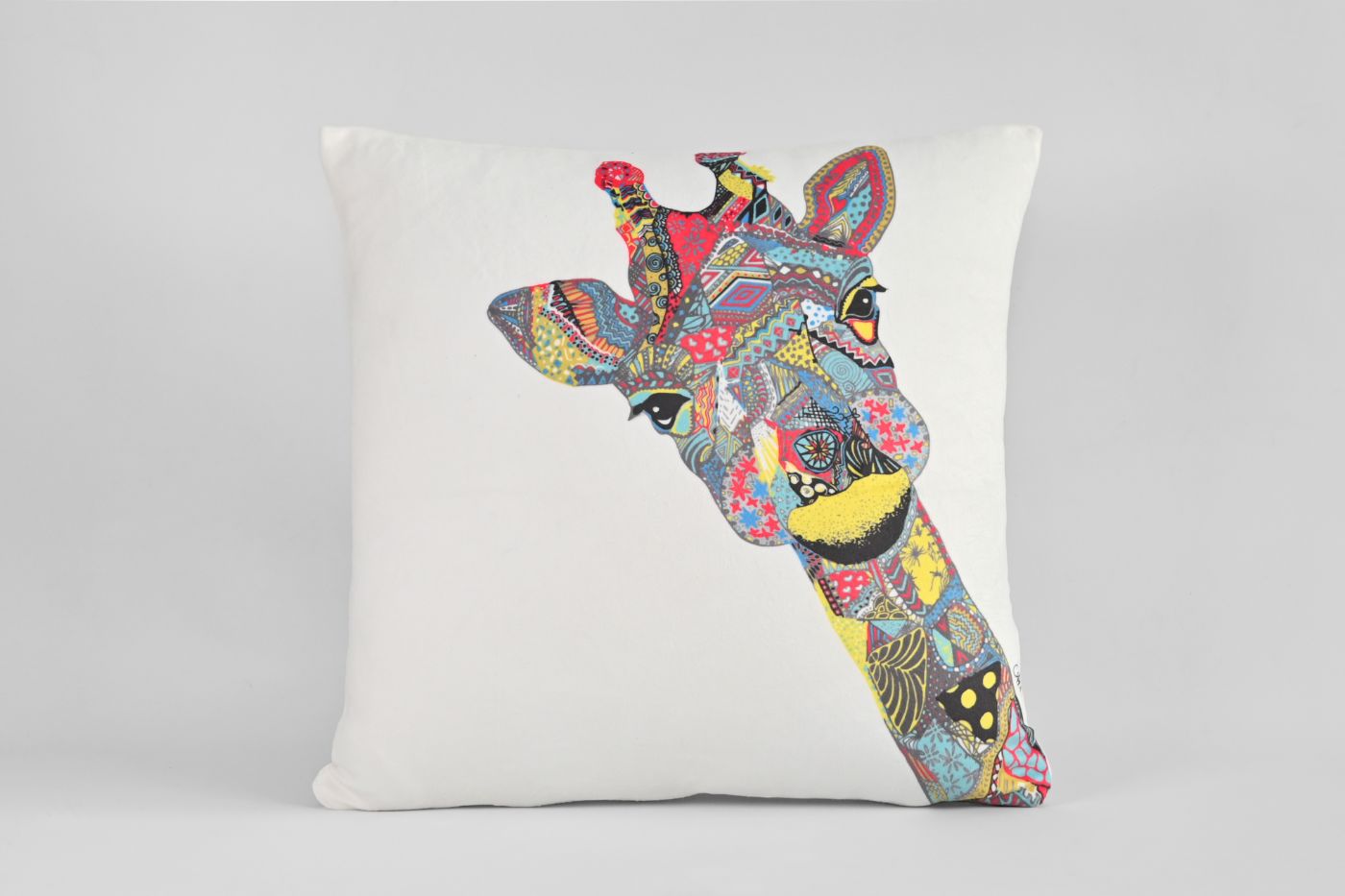 Gezabel the Giraffe Velvet Cushion