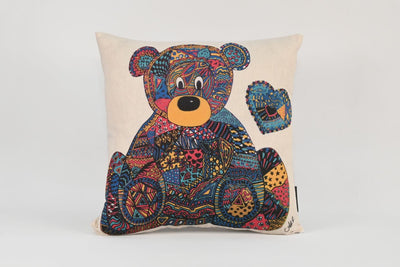 Tallulah the Teddy Linen Cushion