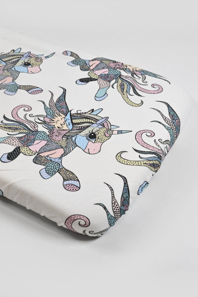 Lila the Unicorn Bassinet Sheet - Colour