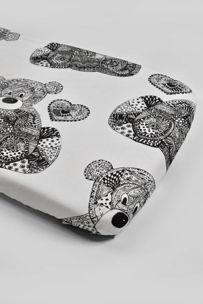 Tallulah the Teddy Bassinet Sheet - Black and White