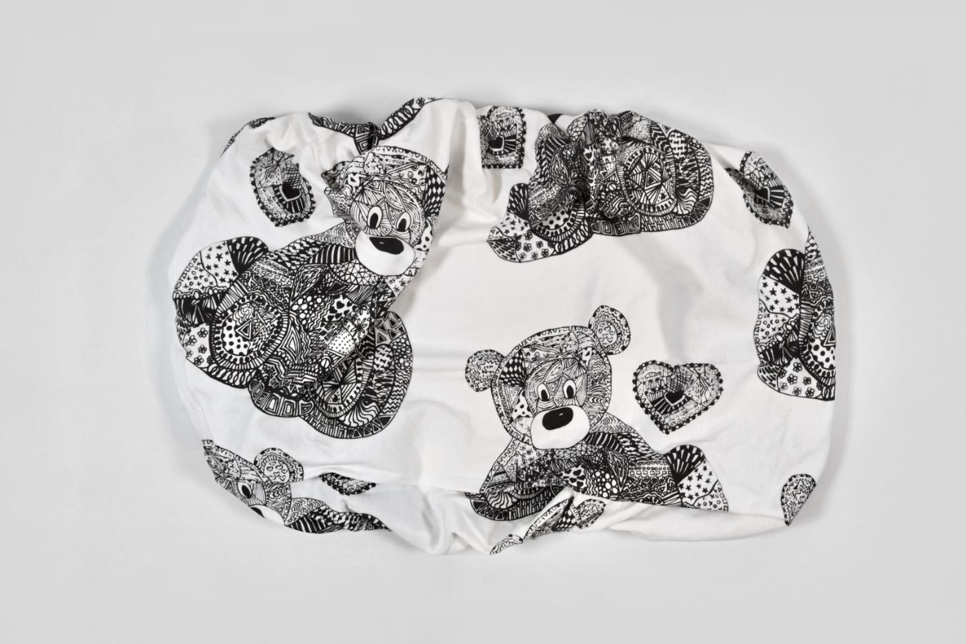 Tallulah the Teddy Bassinet Sheet - Black and White