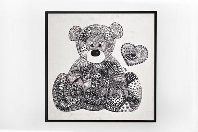 Tallulah the Teddy Velour Canvas Wall Art