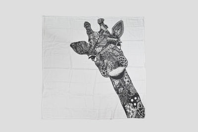 Gezabel the Giraffe Muslin Swaddle - Black and White