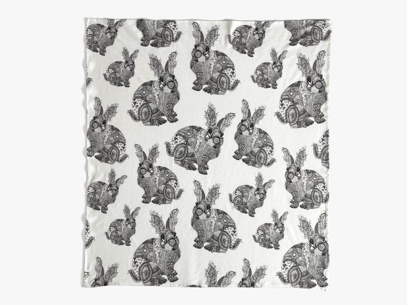 Boris the Bunny Jersey Wrap - Black and White