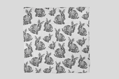 Boris the Bunny Muslin Swaddle - Black and White